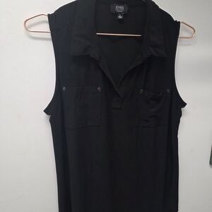 Jones New York Black Sleeveless Top